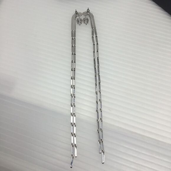 Teardrop Bar Link Dangle Earrings (G1) - Picture 5 of 7